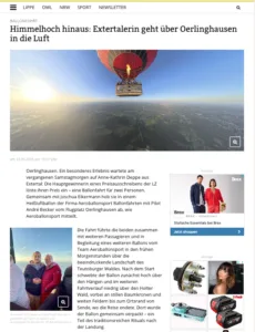 Himmelhoch hinaus: Extertalerin geht über Oerlinghausen in die Luft