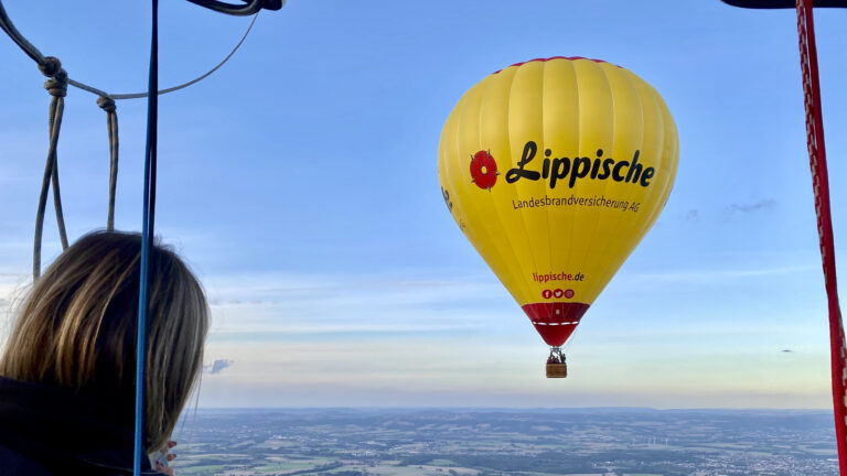 Der Lippische Ballon aus der Luft gesehen